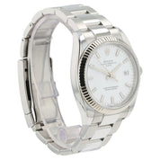 Rolex Oyster Perpetual Date White Dial Steel 34mm Automatic Men’s Watch 115234