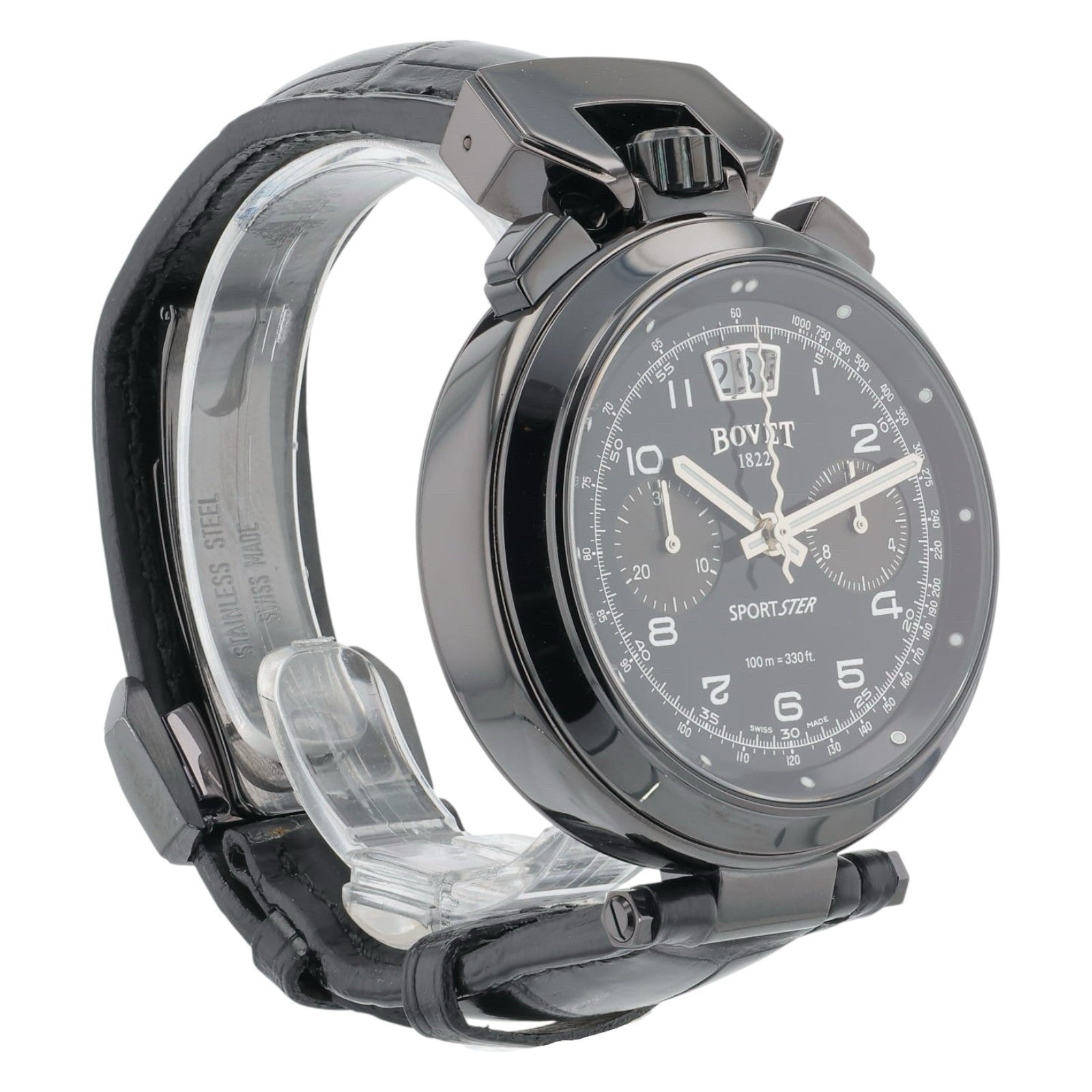 NEW 2025 Bovet Sportster Steel Black Dial 44mm Automatic Men’s Watch SP0306