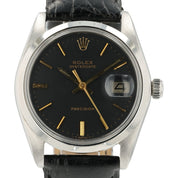 Rolex Oysterdate Black Dial Stainless Steel 34mm Manual Wind Men’s Watch 6694