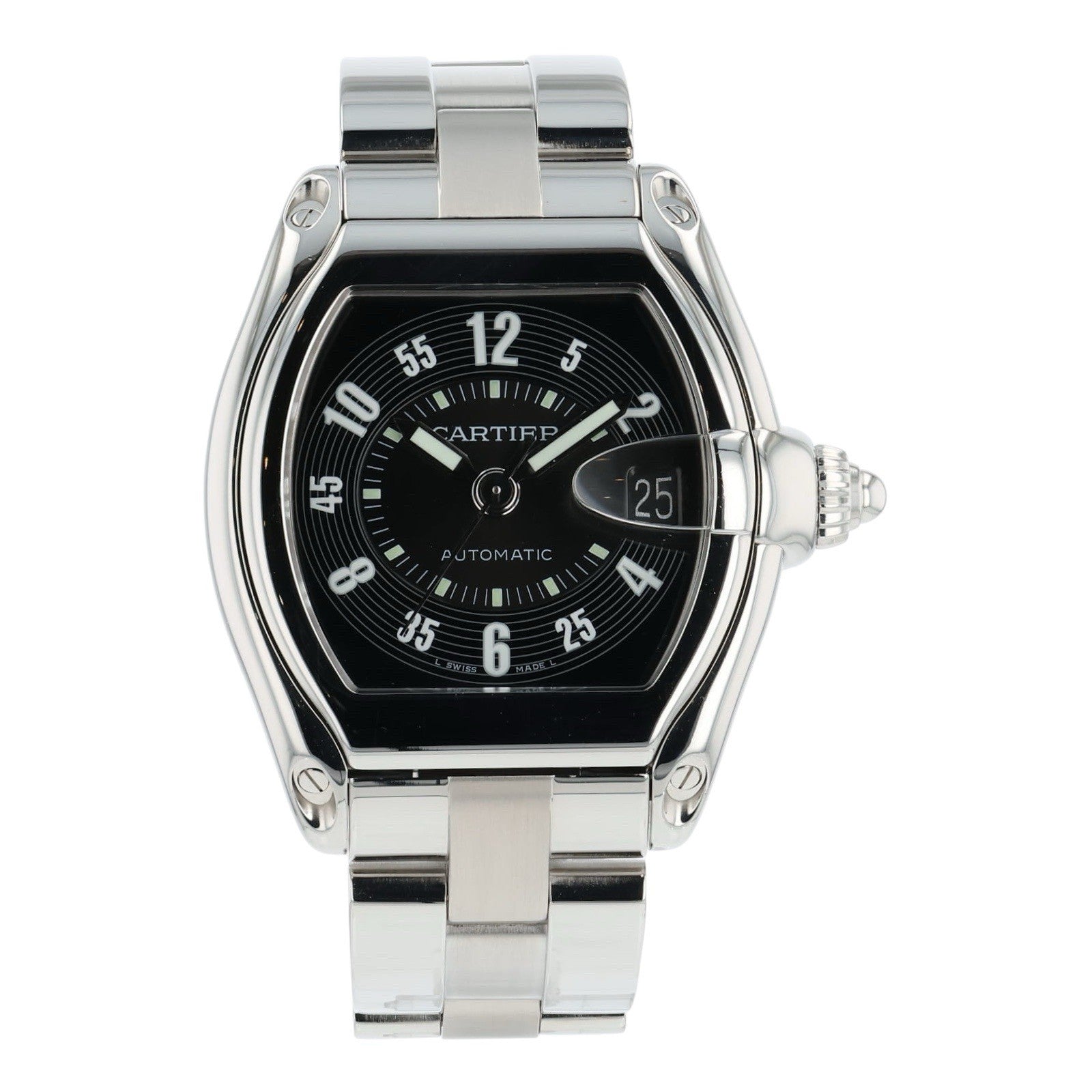 Cartier Roadster Black Dial Men's Stainless Steel Automatic Men's Watch 2510