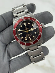 Tudor Black Bay Smiley Dial Stainless Steel Red 41mm Automatic Watch 79220R