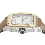 Cartier Santos Silver Dial Gold & Steel 39x47mm Manual Wind Men’s Watch W2SA0006
