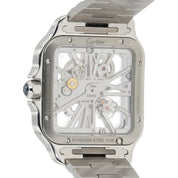Cartier Santos Skeleton Dial Stainless Steel 39.8mm Manual Wind Mens WHSA0015