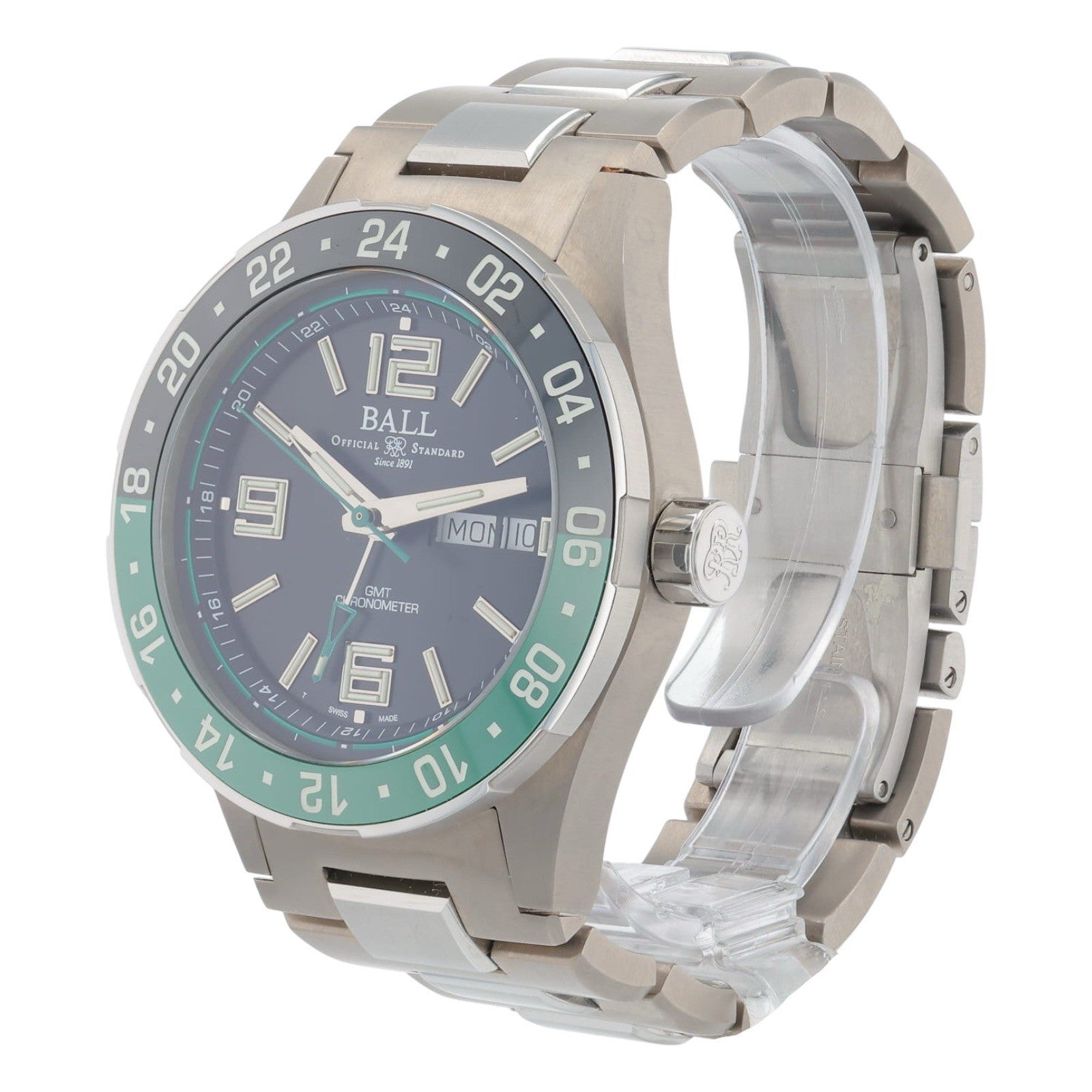 Ball Roadmaster Titanium Black Dial 40mm Automatic Movement Mens Watch DG3000A