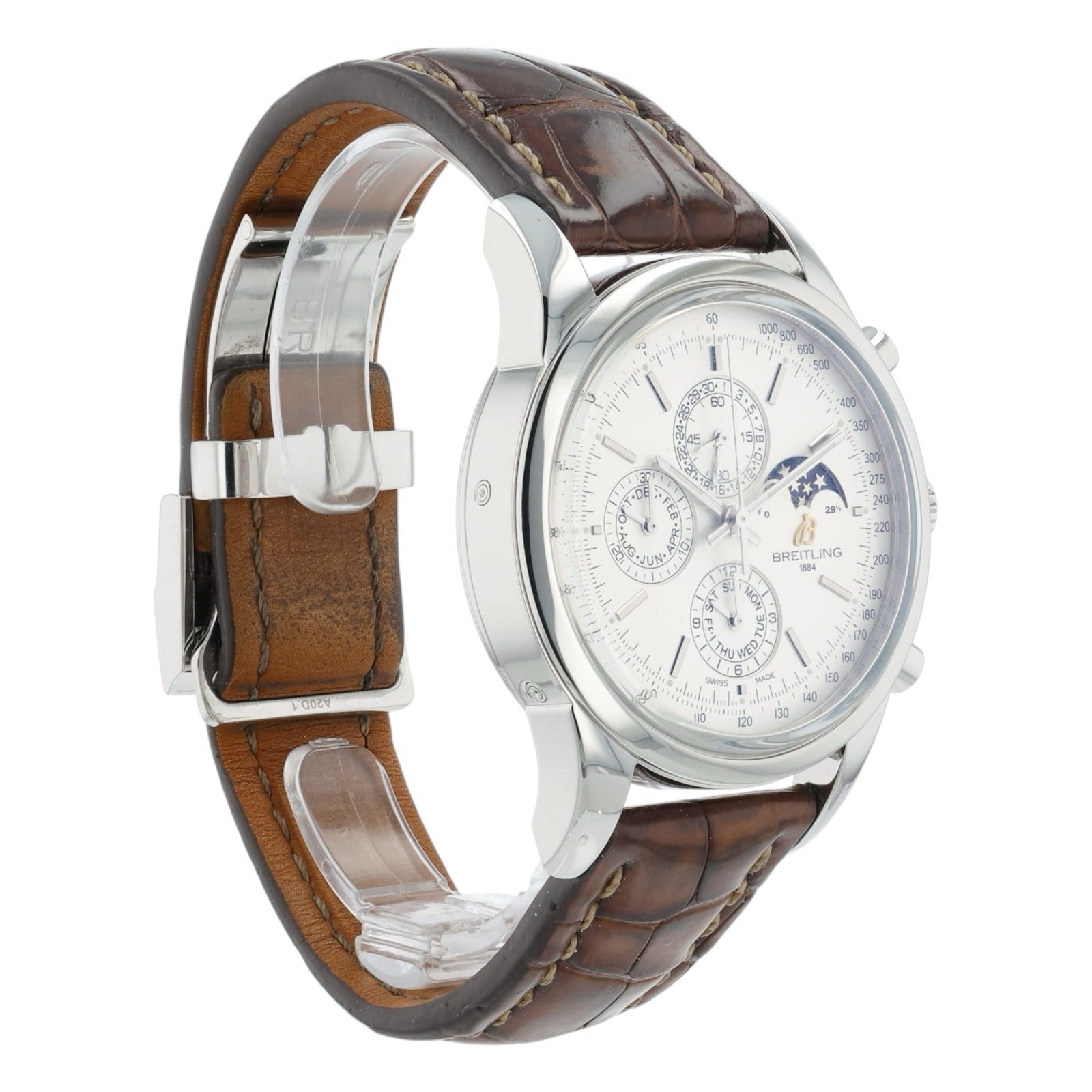 Breitling Transocean Silver Dial Stainless Steel 43mm Automatic Men’s A19310