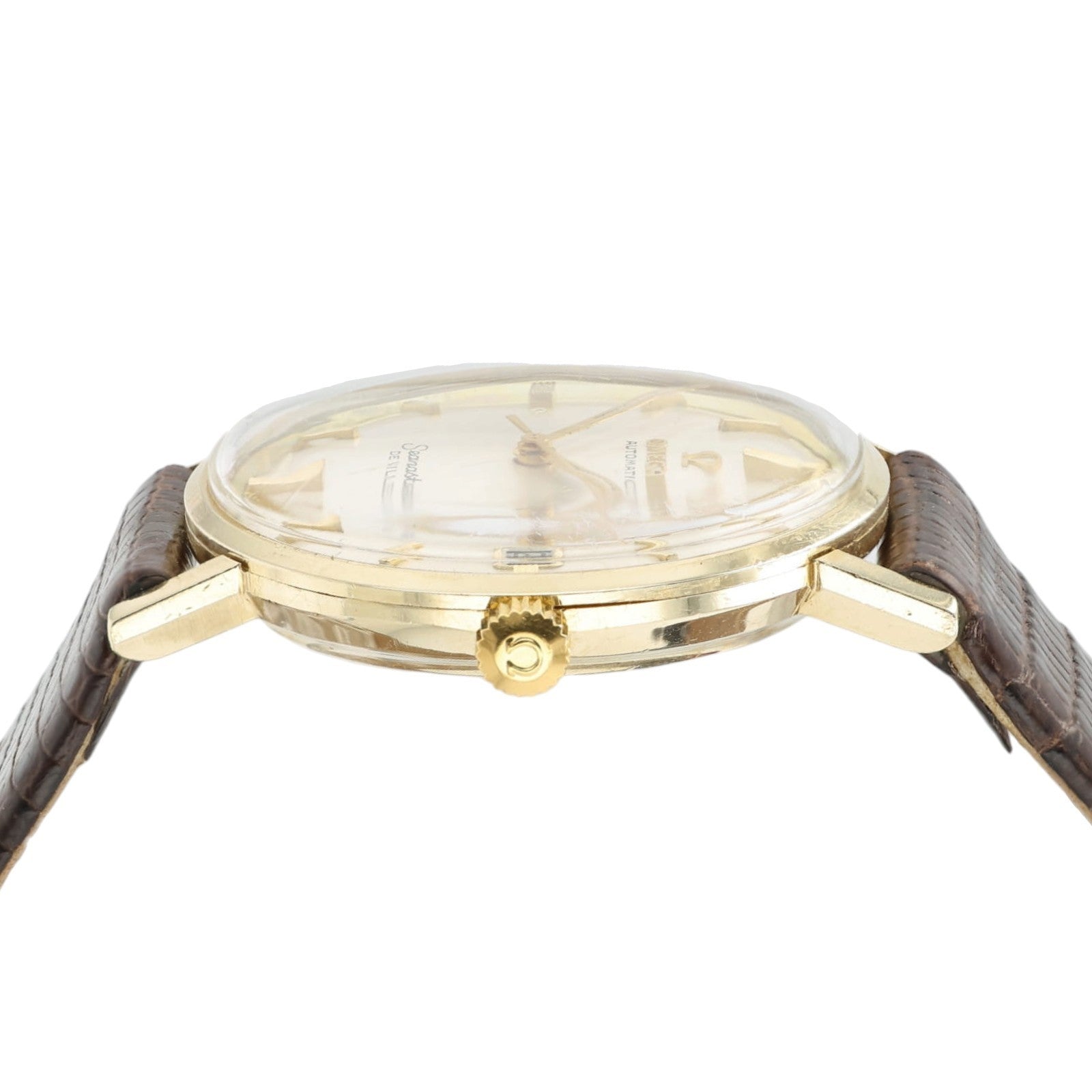 Omega Seamaster Deville Silver Dial 14k Solid Gold 34mm Automatic Mens 166.002