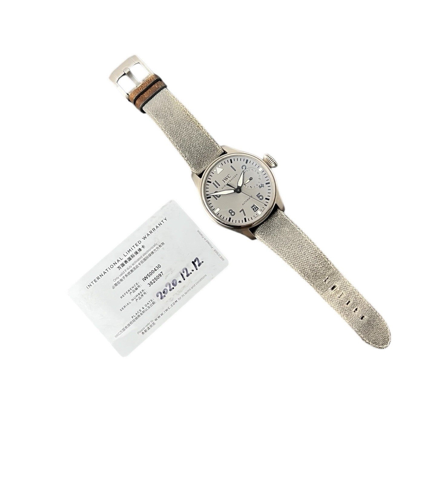IWC Big Pilot 18k White Gold Silver Dial 46mm Automatic Men’s Watch IW500430