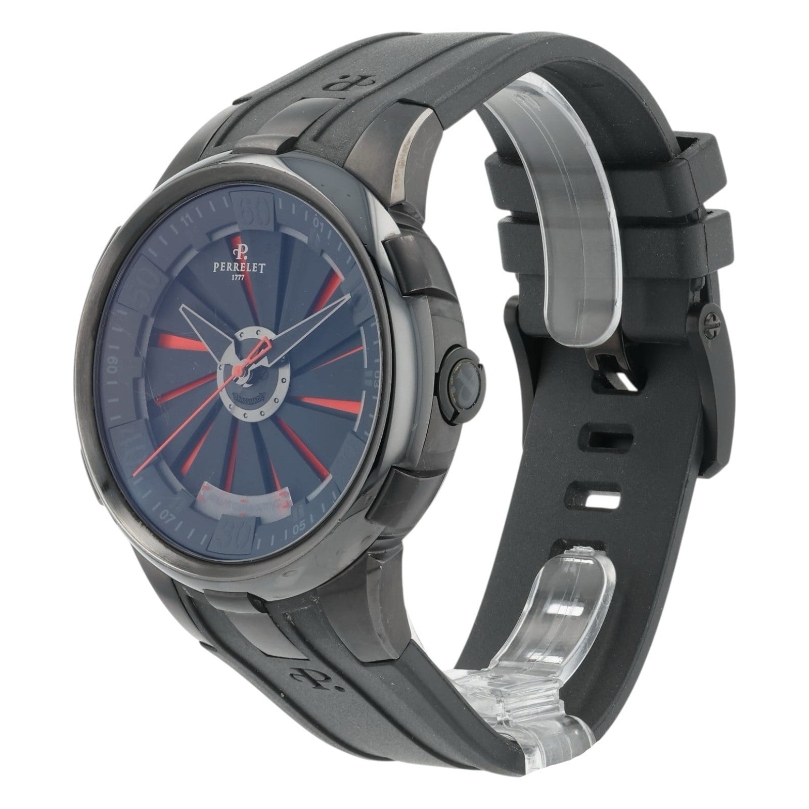 Perrelet Turbine Black Dial Stainless Steel 48mm Automatic Mens Watch A1051