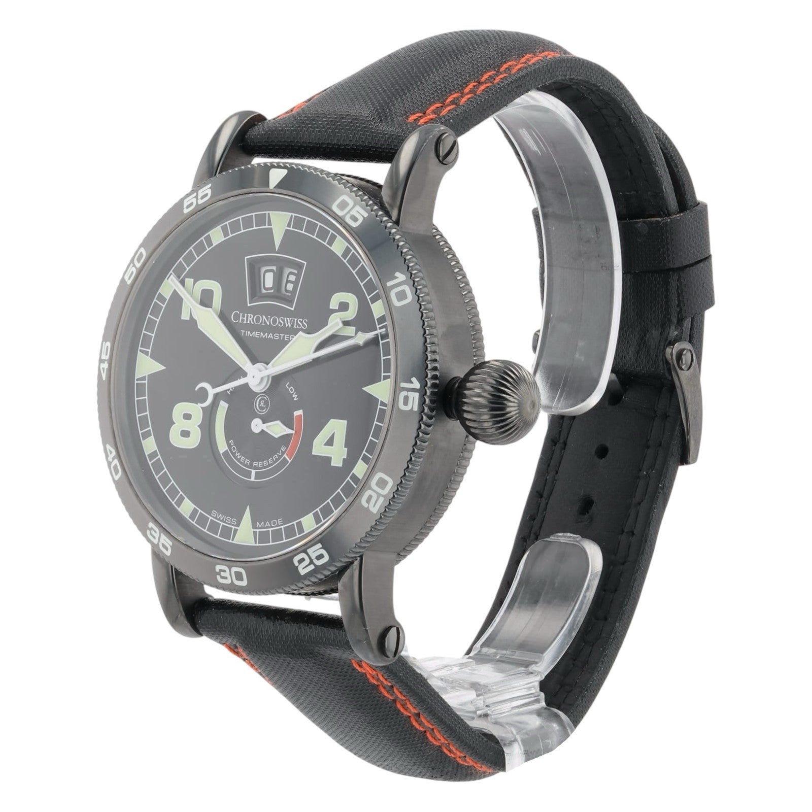 Chronoswiss Timemaster Black Dial Stainless Steel 44mm Automatic Mens CH-3533ST