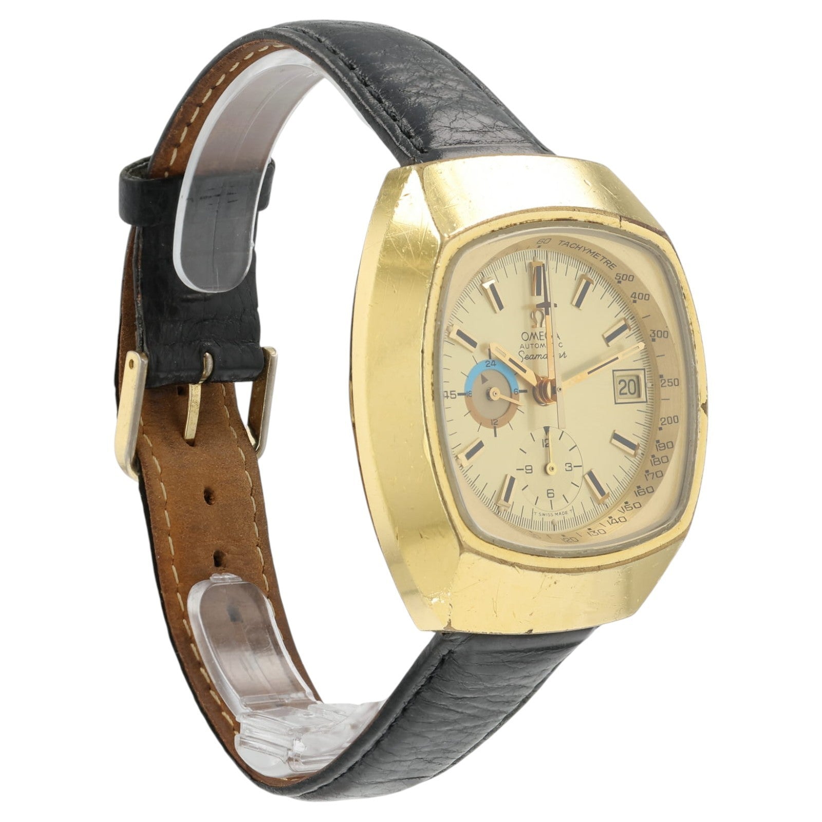 Omega Seamaster Gold Color Dial Gold Plated 42x49mm Automatic Mens Watch 176.005