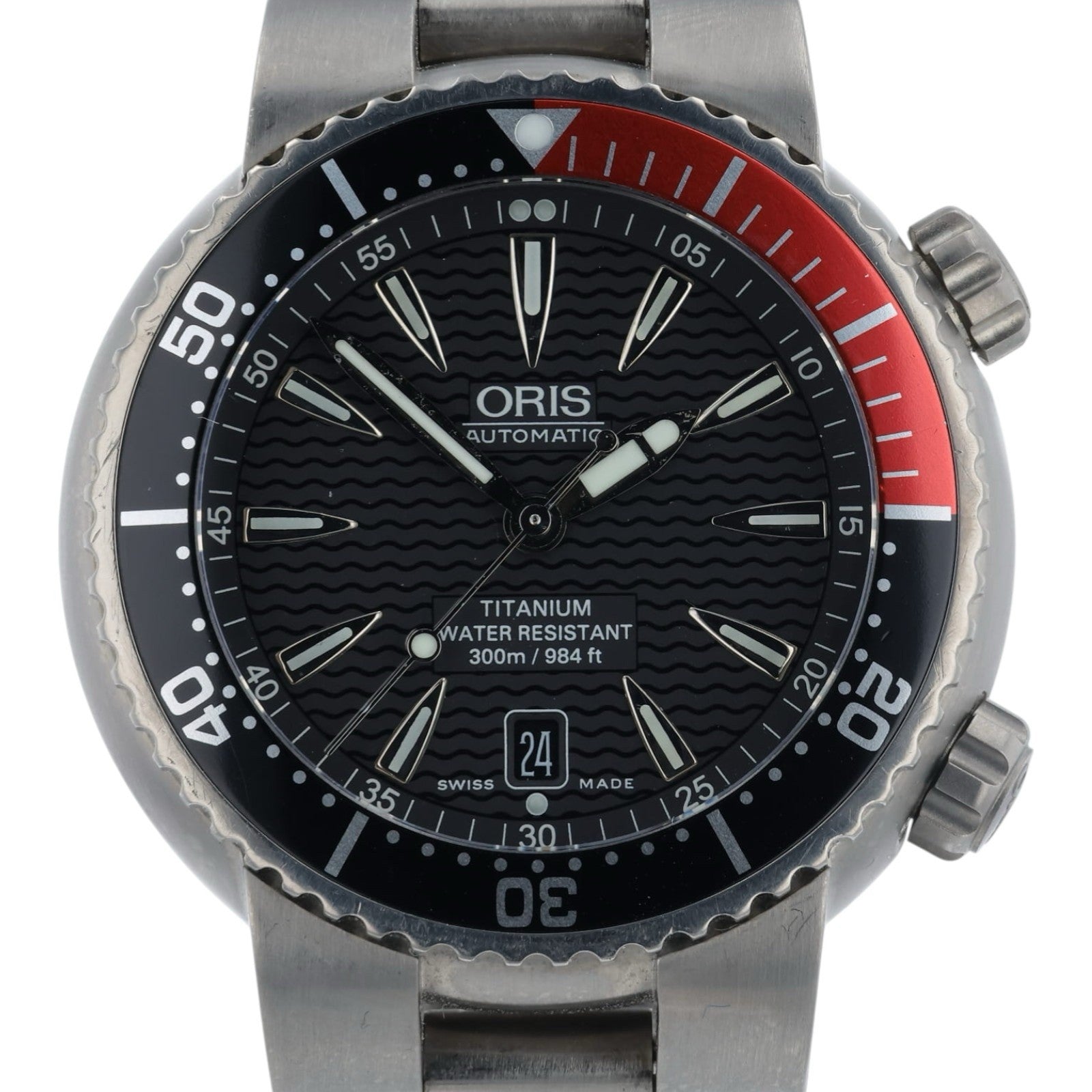 Oris Meistertaucher Titanium Black Dial 44mm Automatic Movement Mens Watch 7541