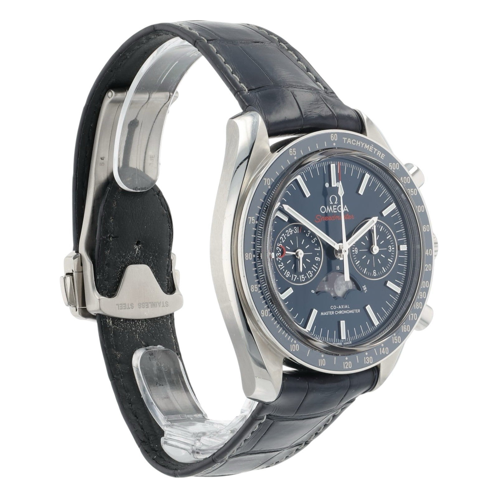 Omega Speedmaster Moonphase Steel Blue Dial 44.25mm Mens 304.33.44.52.03.001