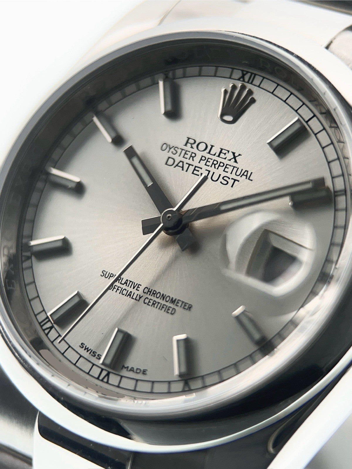 Rolex Datejust 36 Stainless Steel Silver Dial 36mm Automatic Men’s Watch 116200