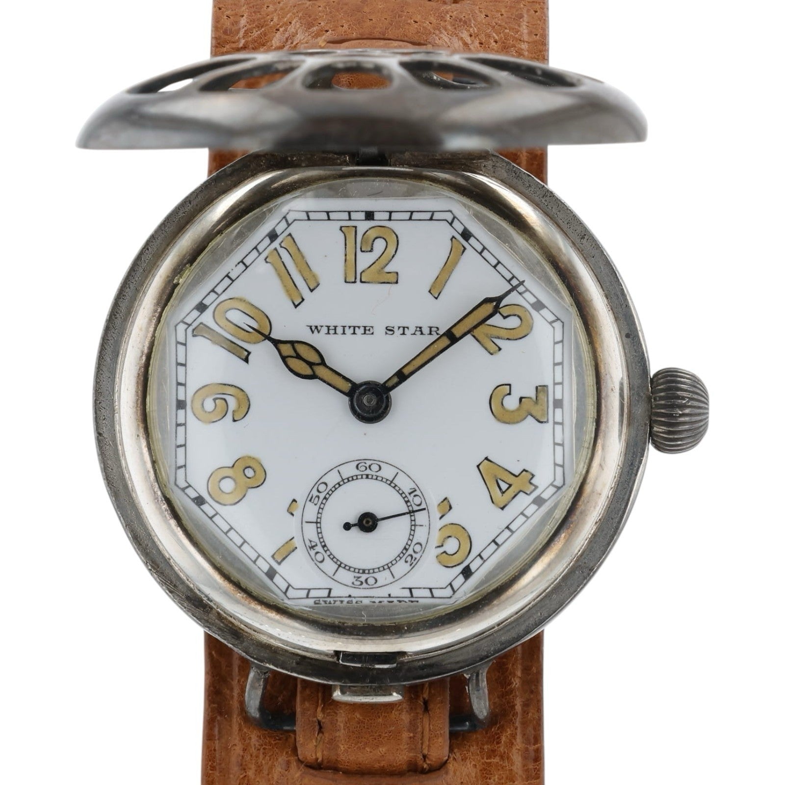 White Star Trench Watch White Dial Silver Case 35mm Manual Wind Men’s Watch