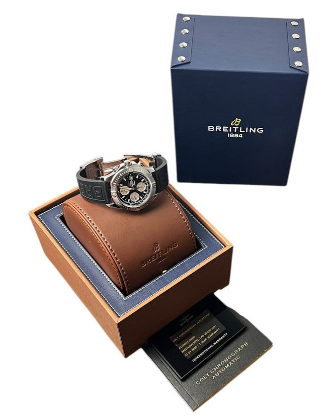 Breitling Colt Black Dial Stainless Steel 44mm Mens Automatic Chronograph A13388