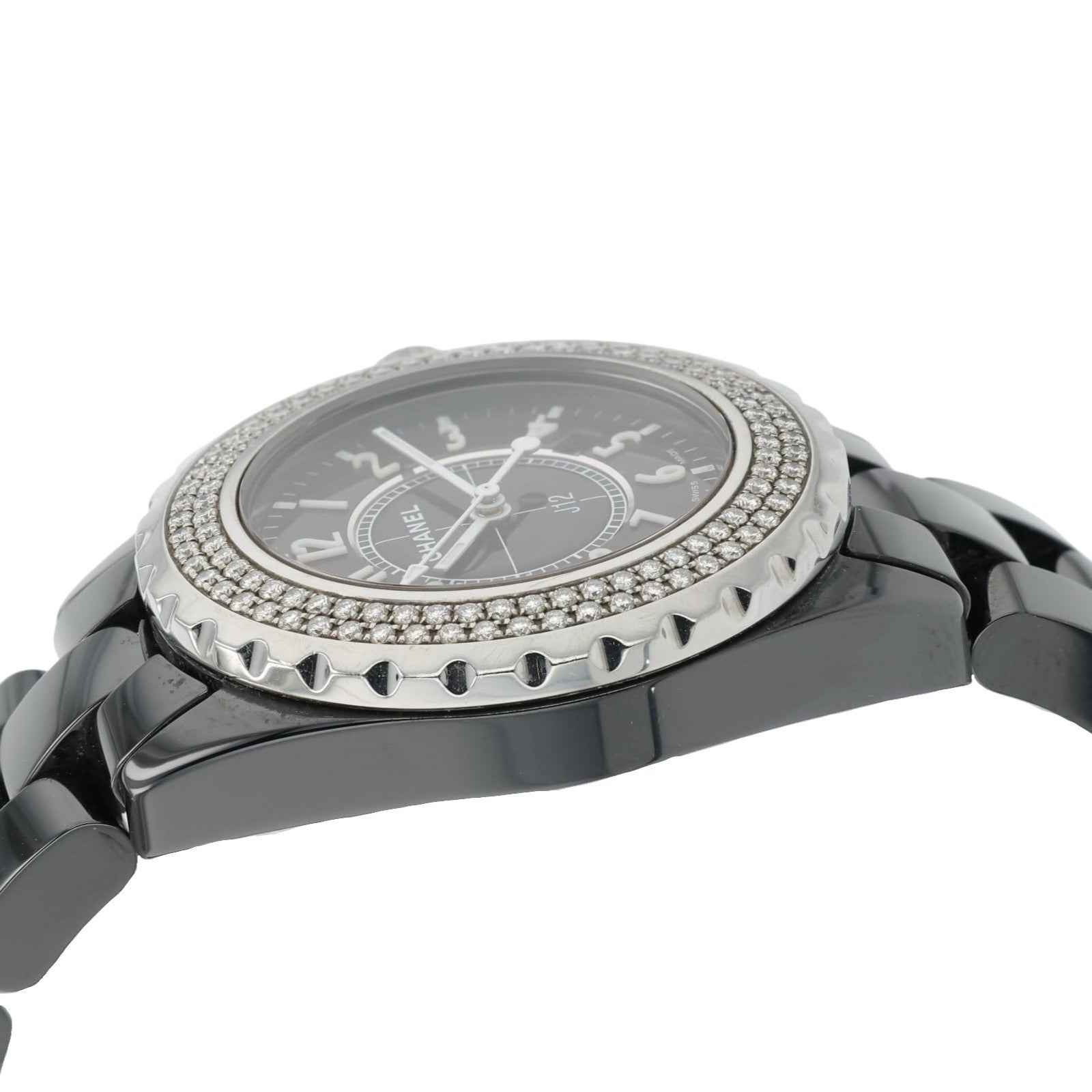 Chanel J12 Ceramic Black Dial 33mm Quartz Women's Factory Diamond Watch H0949