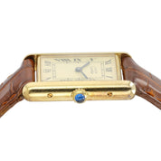 Cartier Must De Tank Ivory Roman Dial Vermeil 23x30mm Quartz Unisex Watch 590005