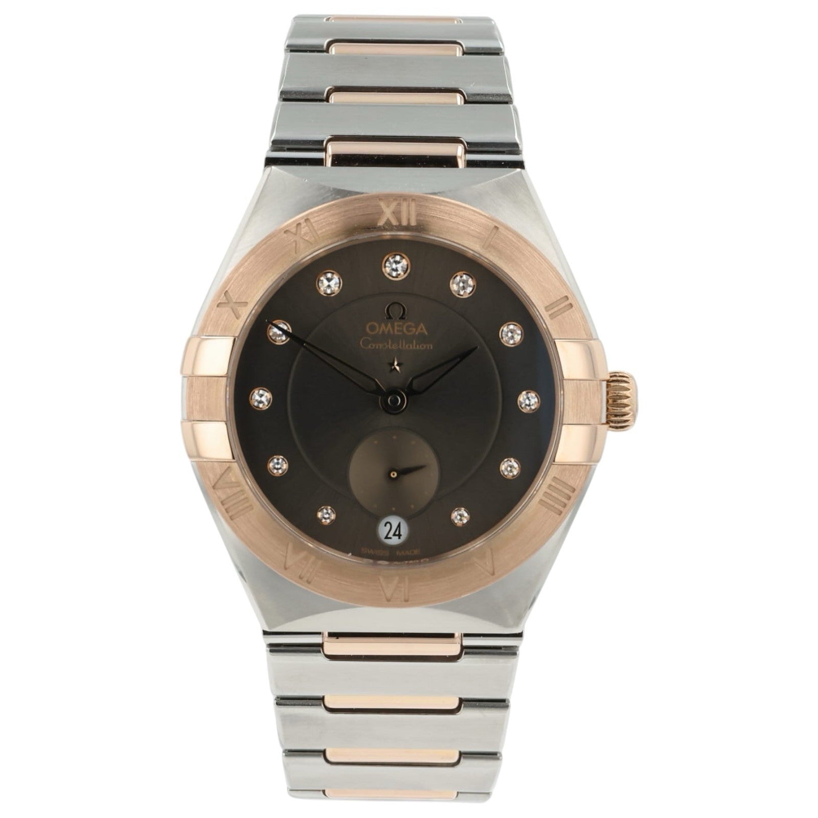 Omega Constellation Brown Dial Rose Gold & Steel 34mm Watch 131.20.34.20.63.001