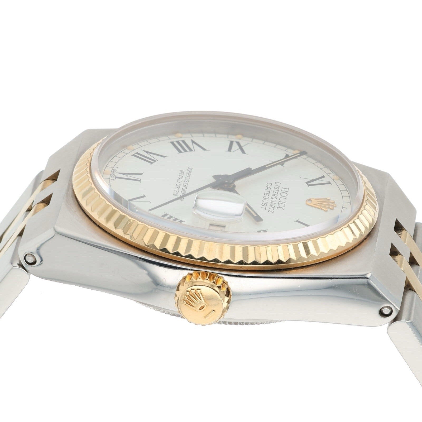 Rolex Datejust OysterQuartz Gold & Steel White Dial 36mm Quartz Mens Watch 17013