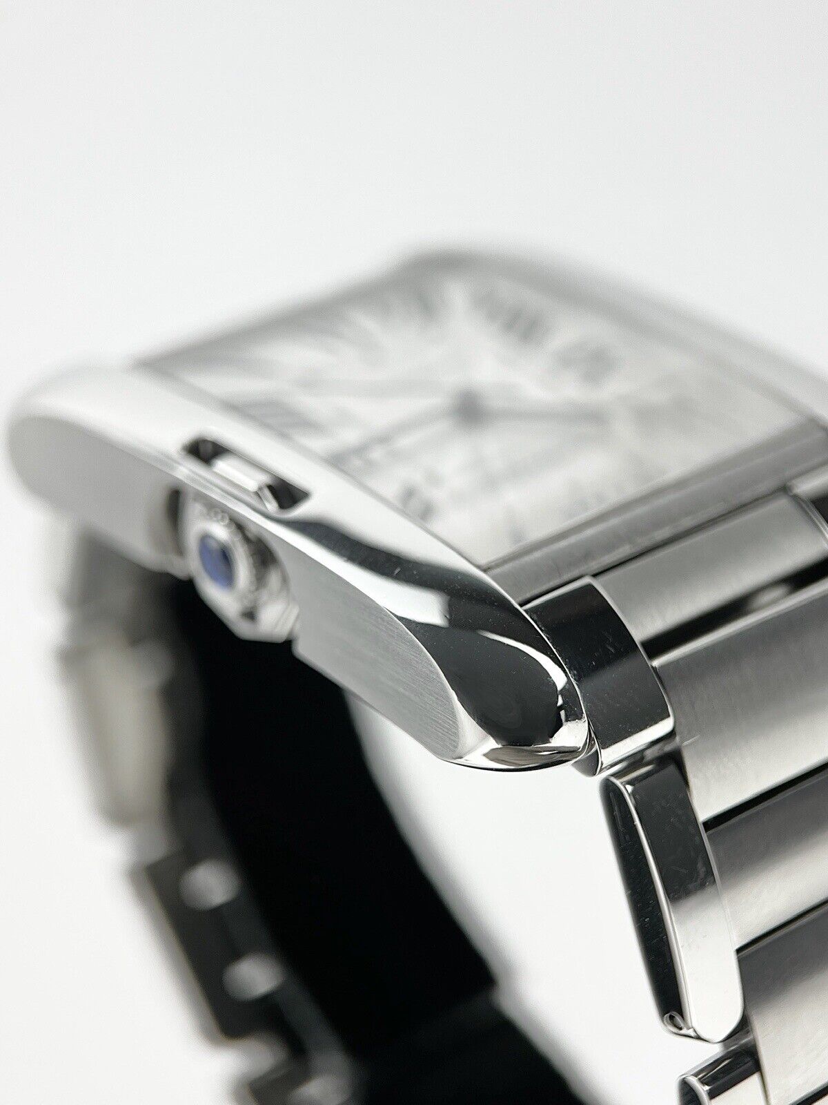 Cartier Tank Anglaise XL Stainless Steel Roman Automatic Men's Watch 3507