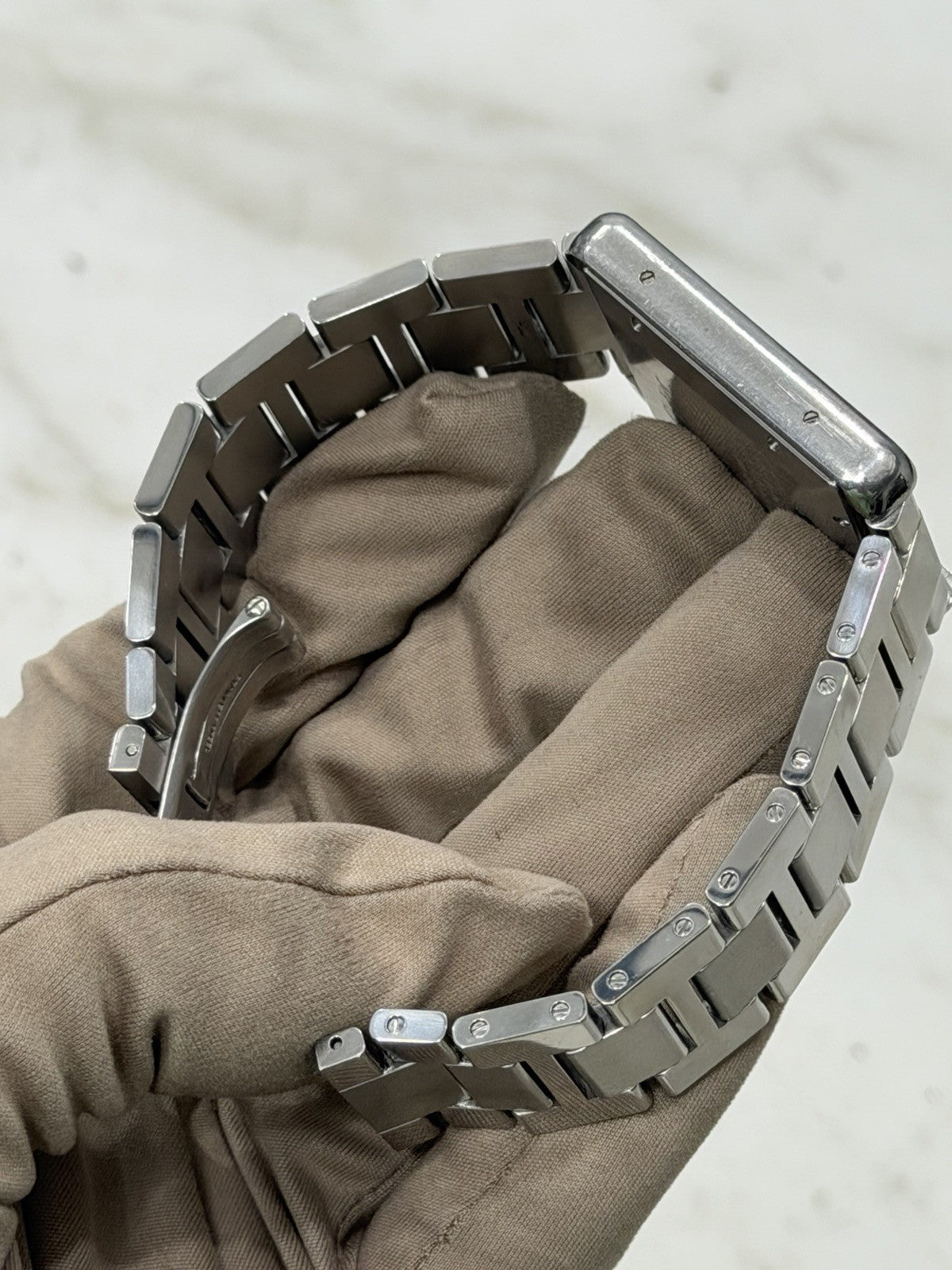 Cartier Tank Solo Date XL Stainless Steel 31mm Automatic Men's Watch 3515