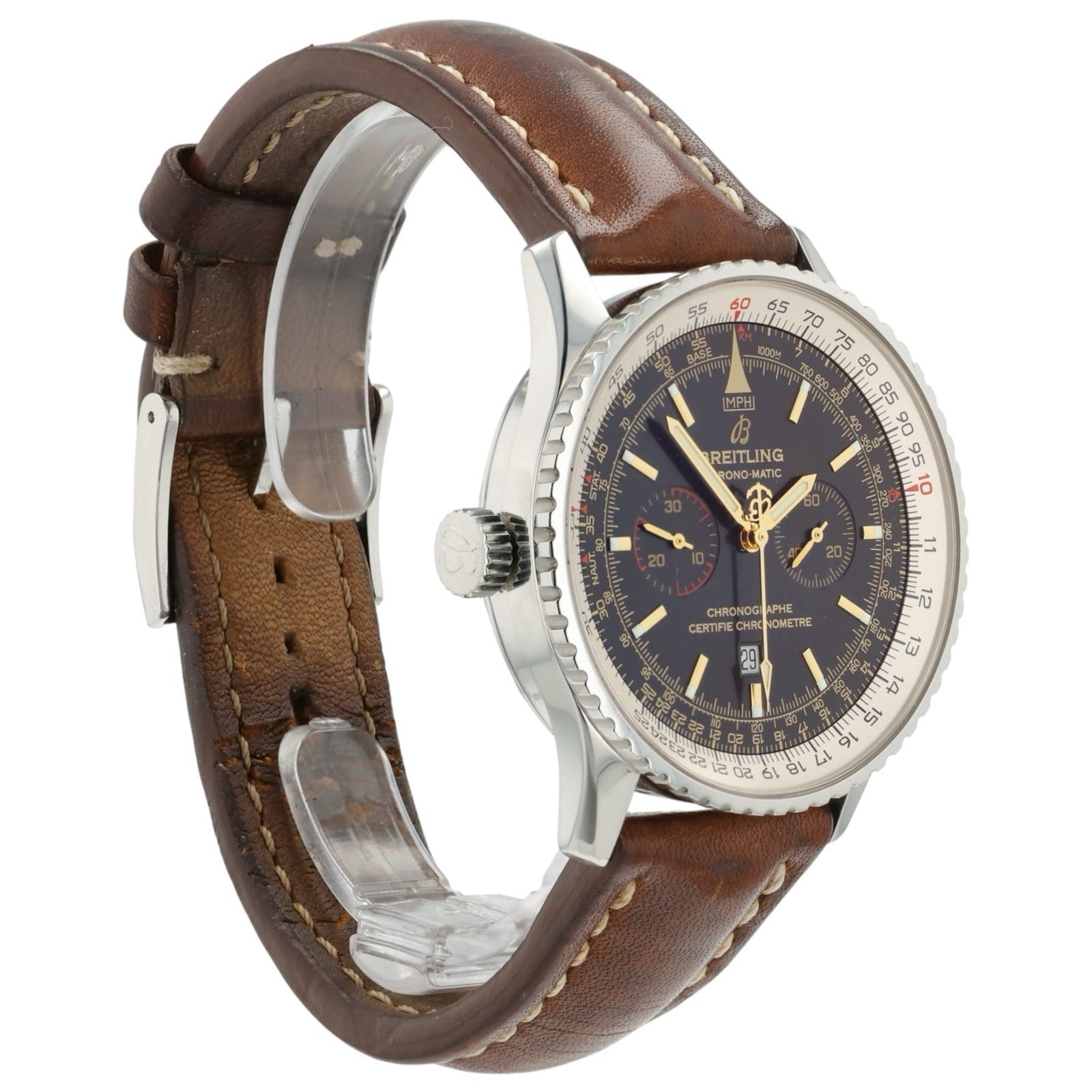 Breitling Chrono-Matic Black Dial Stainless Steel 41.5mm Automatic Men’s A41350