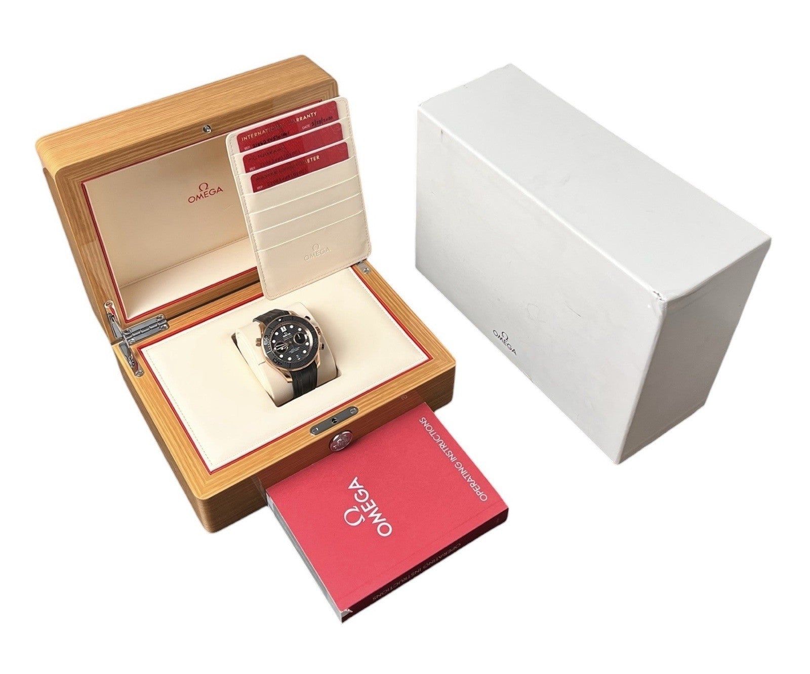 Omega Seamaster Diver 18k Rose Gold Black Dial 44mm Mens 210.62.44.51.01.001