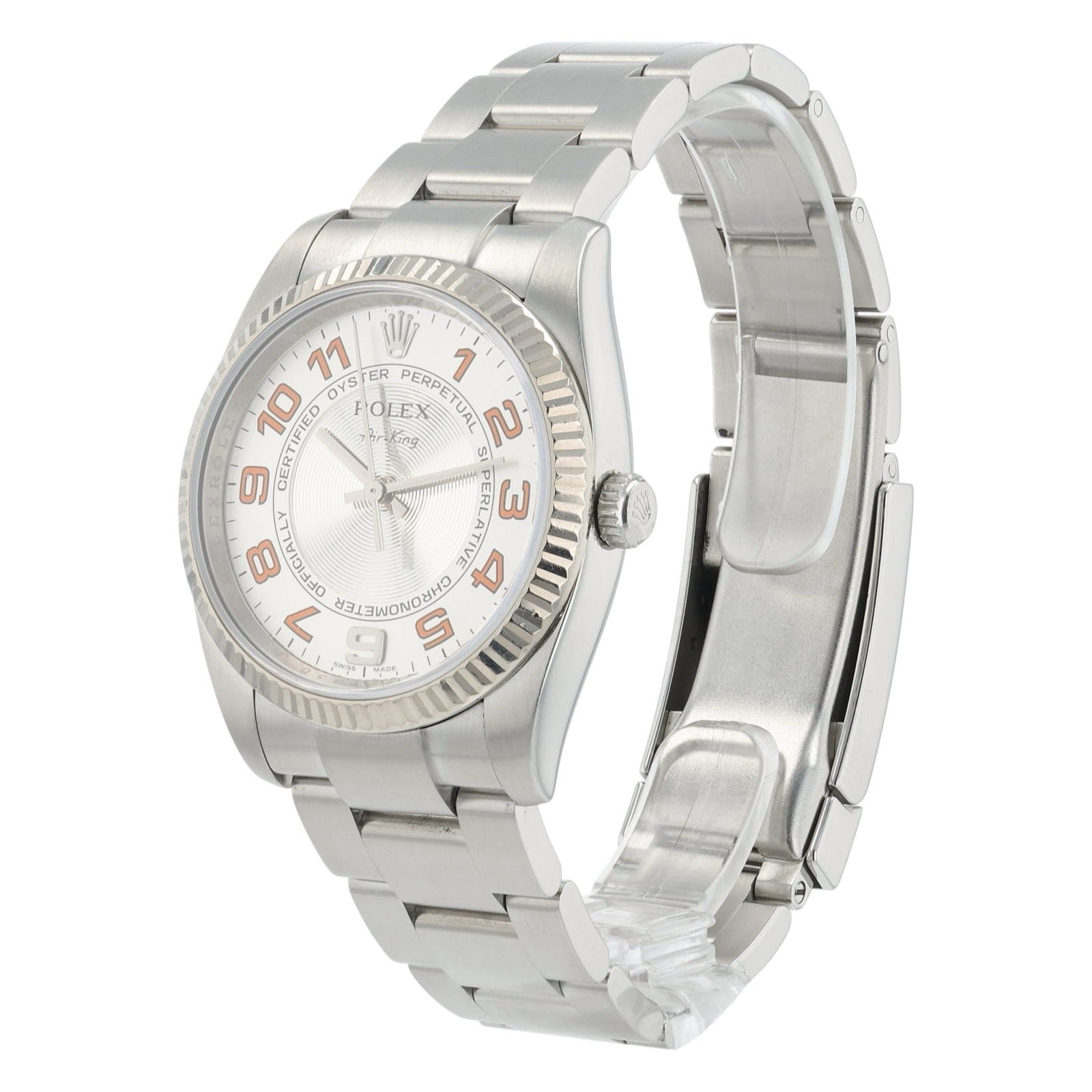Rolex Air King Stainless Steel Silver Dial 34mm Automatic Mens Watch 114234