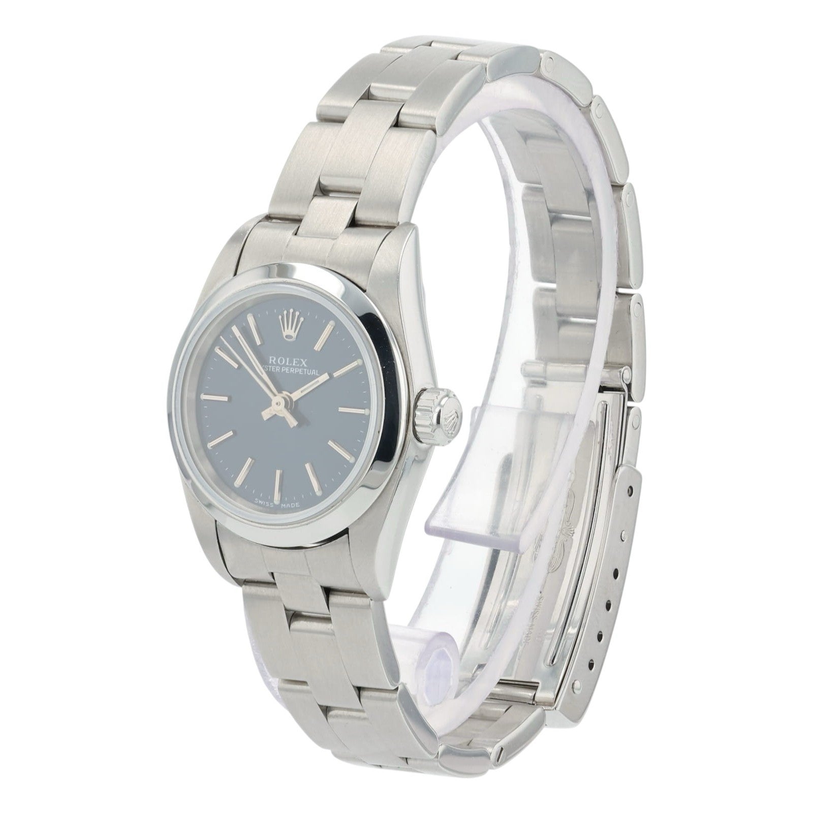 Rolex Ladies OP Blue Dial Stainless Steel 25mm Automatic Womens Watch 76080