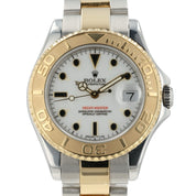 Rolex Yachtmaster White Dial Gold & Steel 35mm Automatic Unisex Watch 68623
