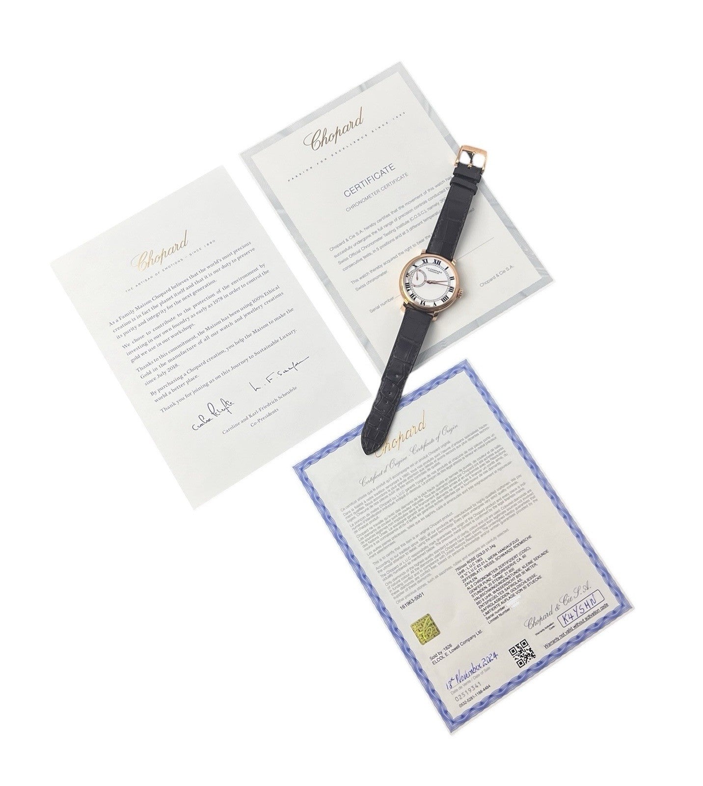 Chopard L.U.C White Dial 18k Rose Gold 44mm Manual Wind Men’s Watch 161963