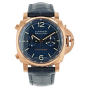 Panerai Luminor Goldtech 18k Rose Gold Blue Dial 44mm Automatic Mens PAM01111