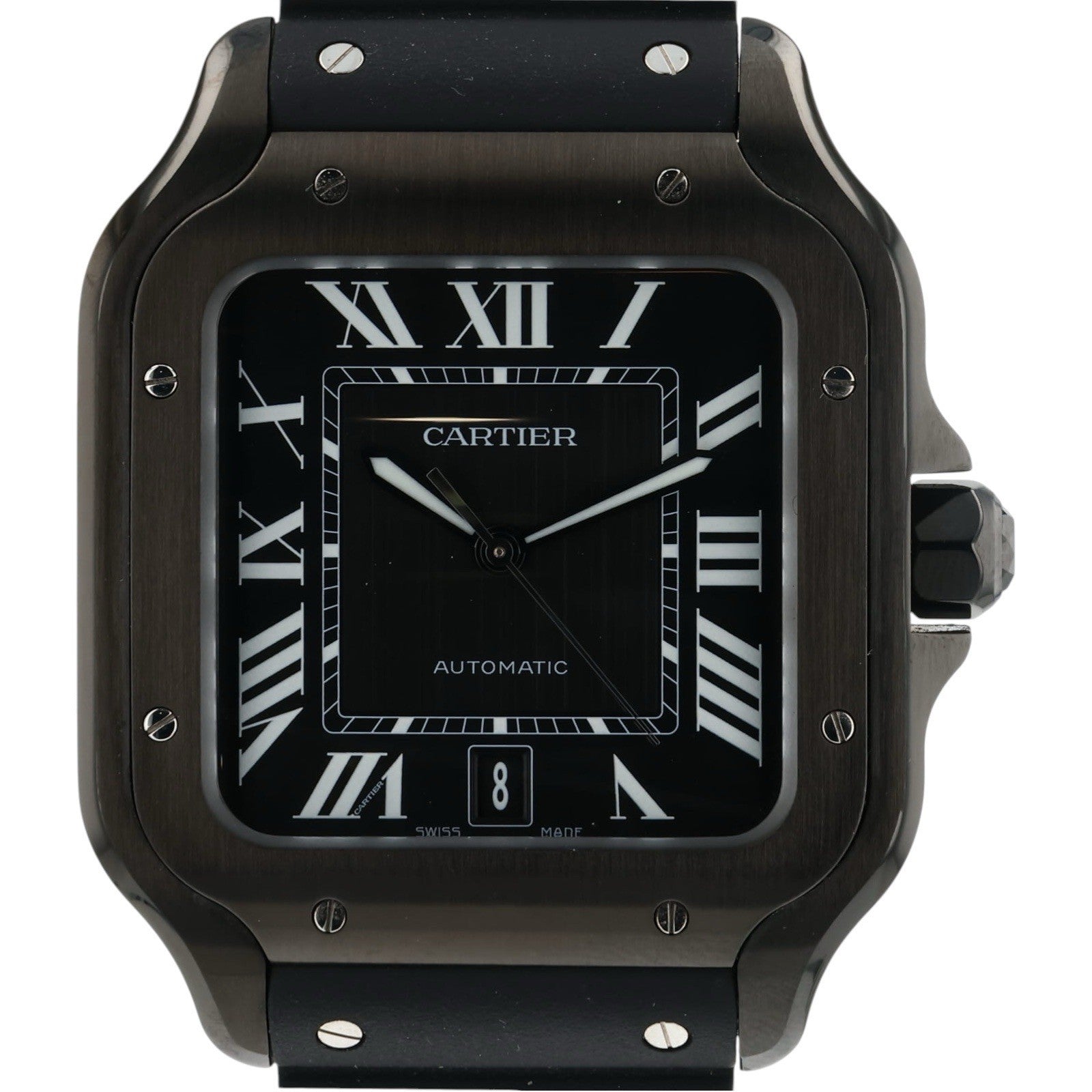 2022 Cartier Santos Stainless Steel Black Dial 40mm Automatic Watch WSSA0039