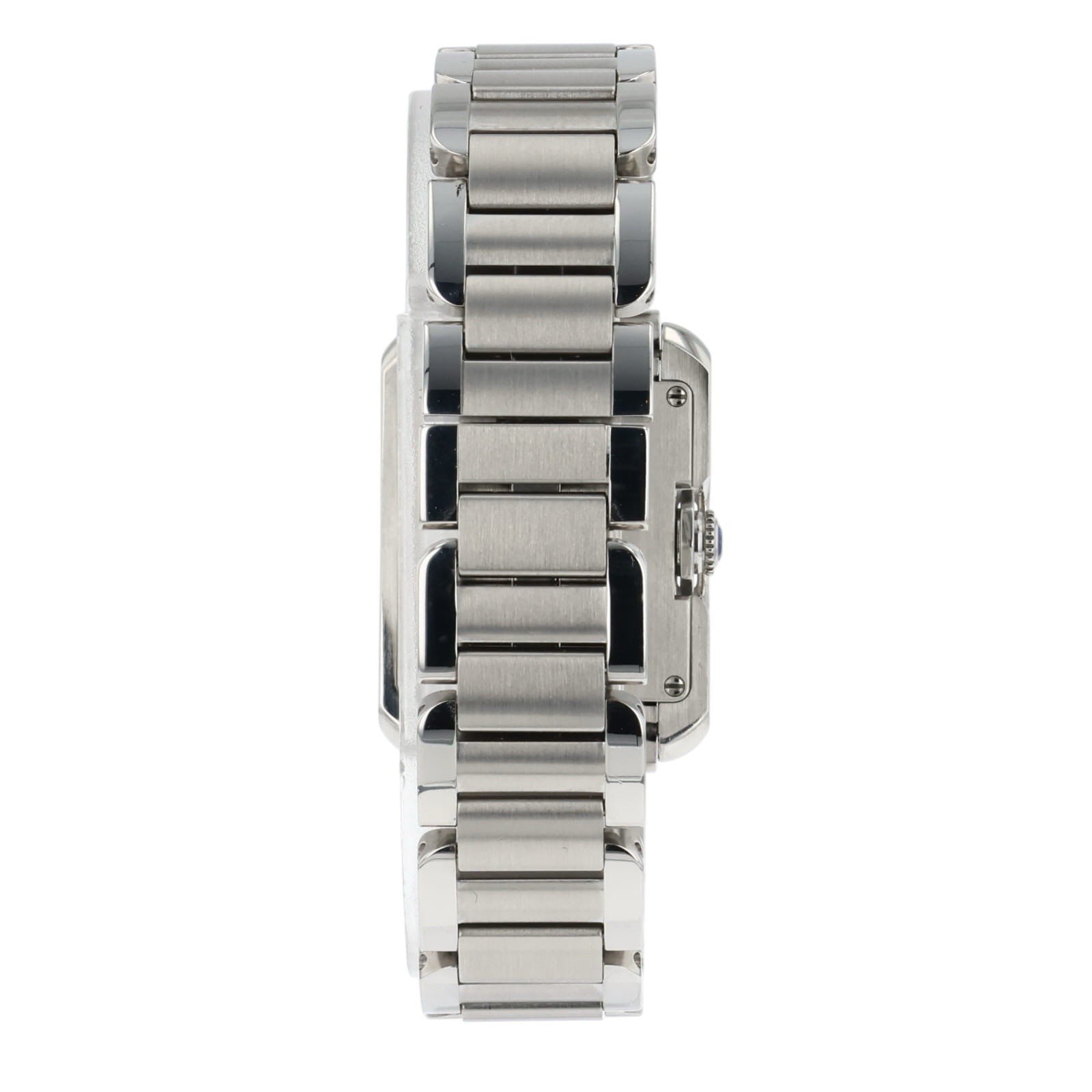 Cartier Tank Anglaise Stainless Steel Silver Dial 22mm Quartz Women's W5310022