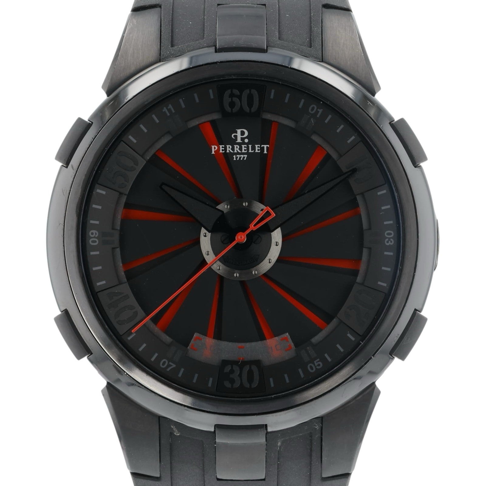 Perrelet Turbine Black Dial Stainless Steel 48mm Automatic Mens Watch A1051