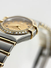 Omega Constellation Steel Champagne 22mm Diamond Bezel Women’s Watch