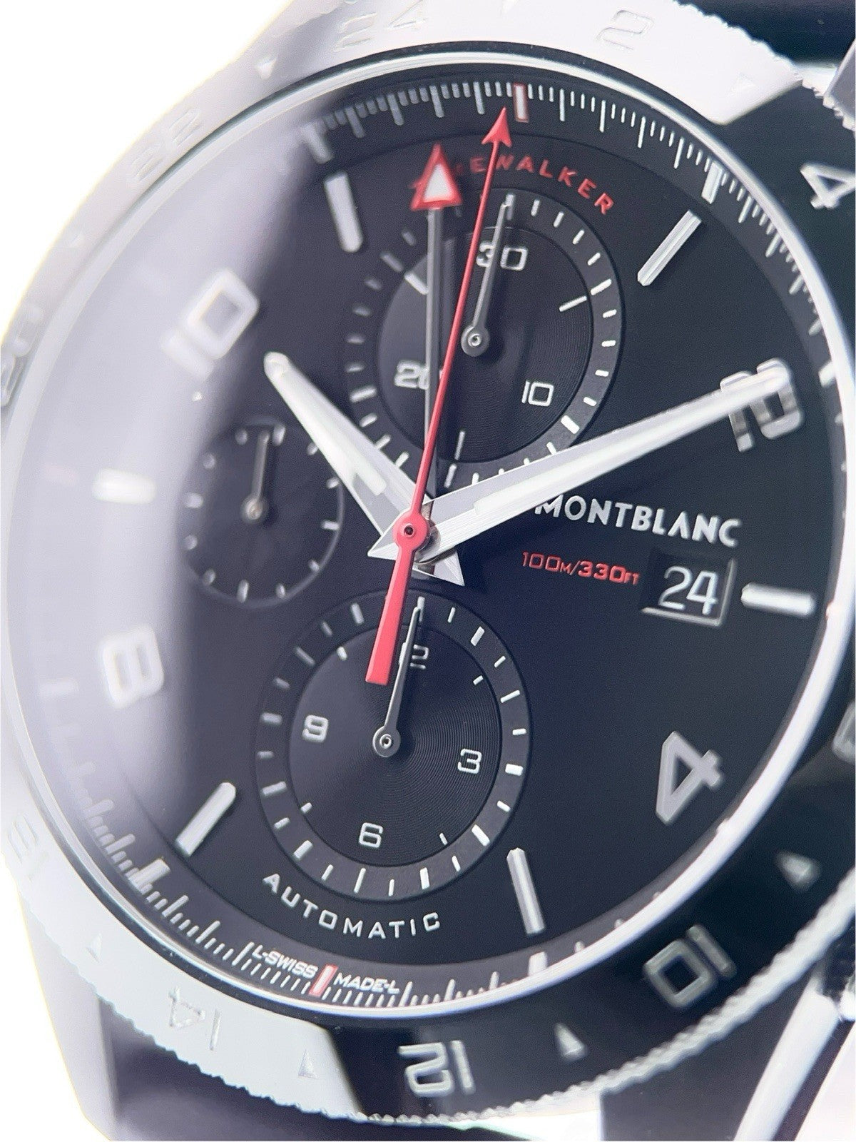 Montblanc Timewalker Stainless Steel Black Dial 44mm Automatic Mens Watch 7422