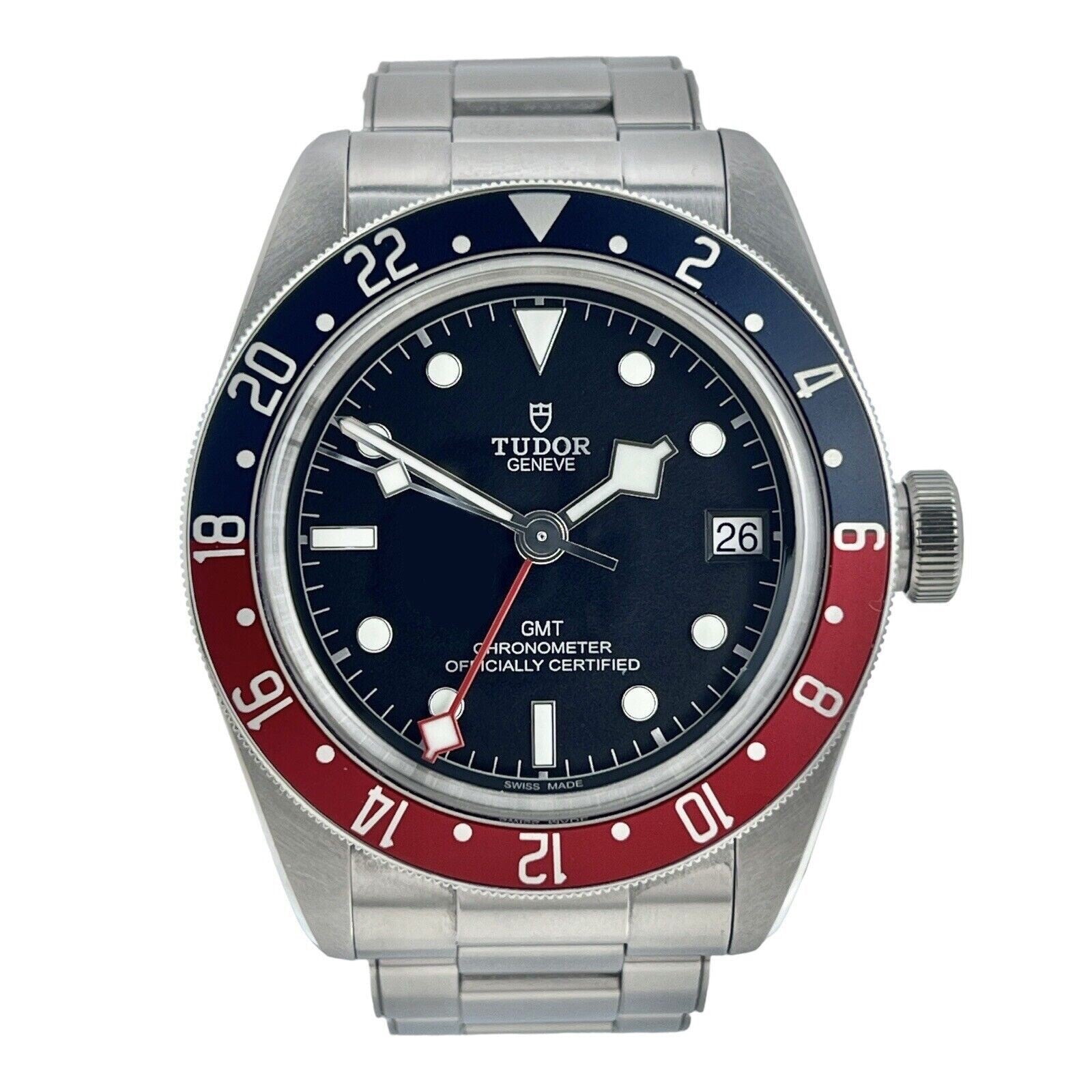 2018 Tudor Black Bay GMT Pepsi Black Dial Stainless Steel Men's Watch 79830RB