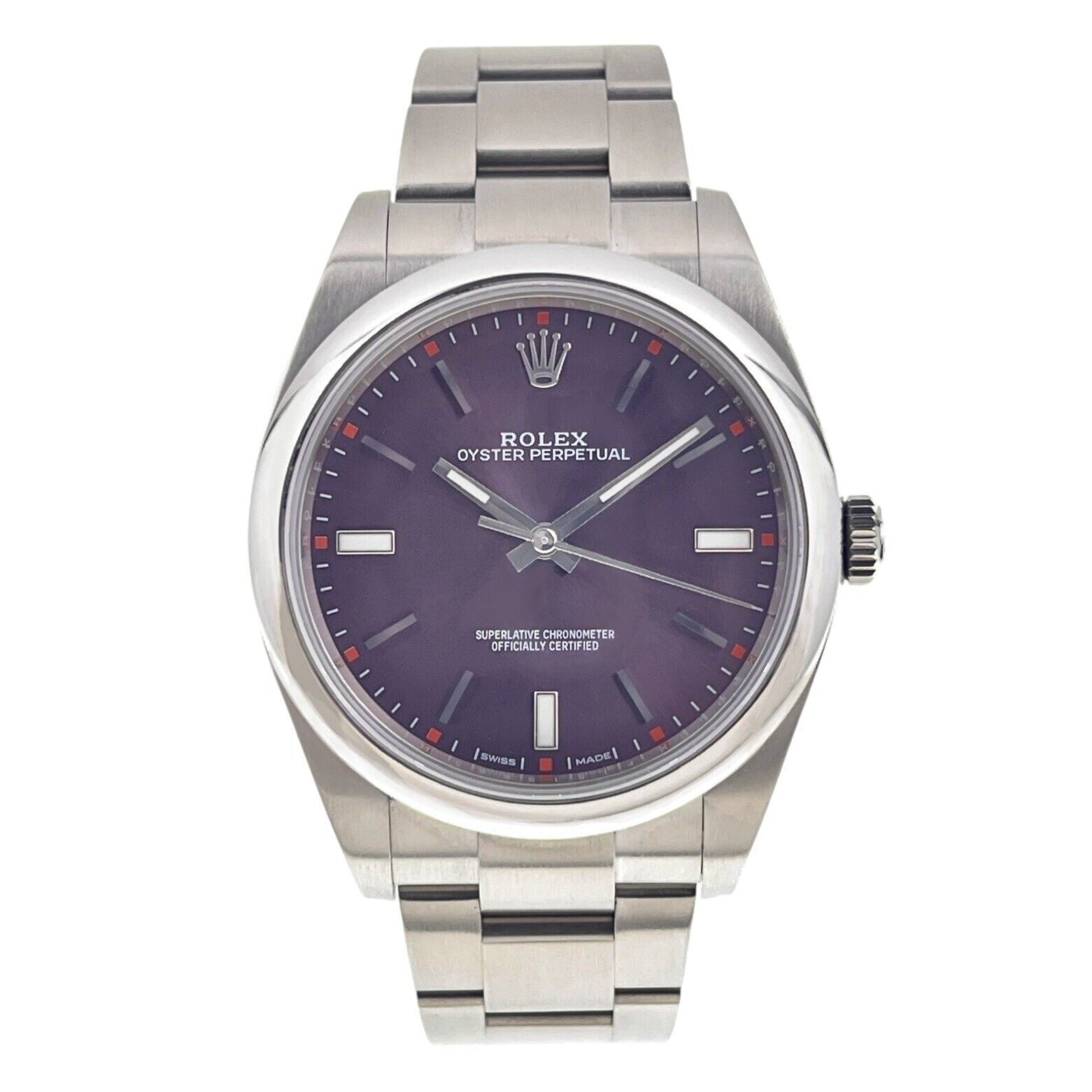 2024 Rolex Oyster Perpetual Steel Grape Dial 39mm Automatic Men’s Watch 114300