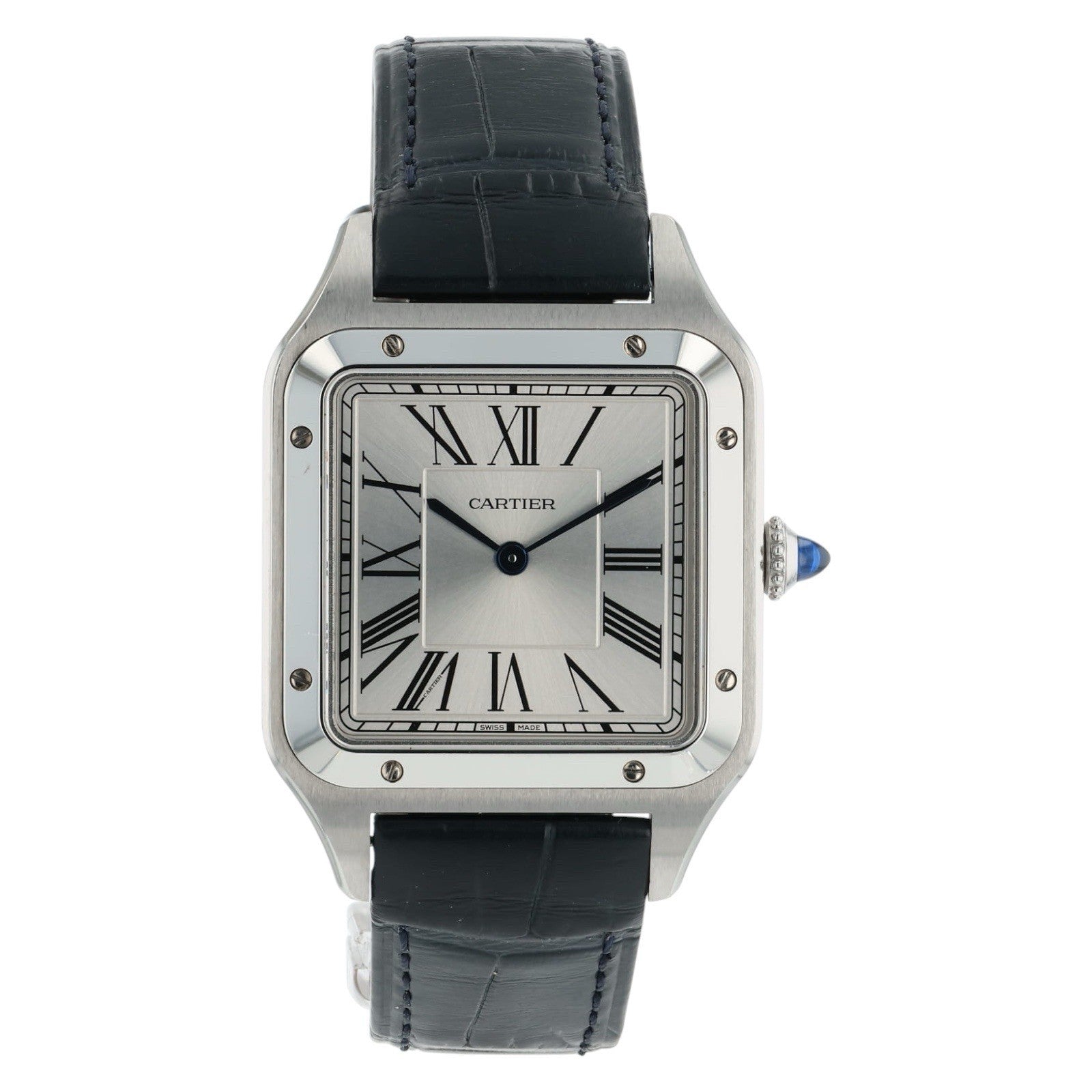 Cartier Santos Dumont Stainless Steel Silver Dial 43x31mm Quartz Mens WSSA0022