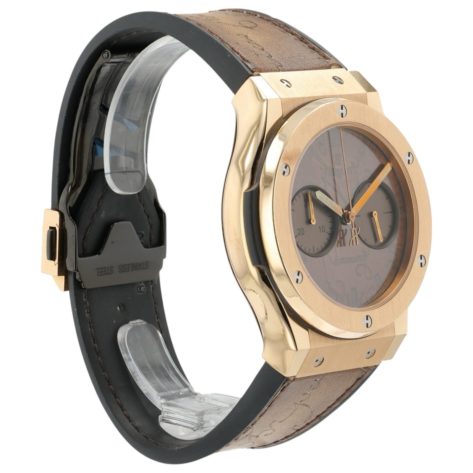 Hublot Classic Fusion Berluti Scritto Brown 18k Gold 45mm 521.OX.0500.VR.BER17