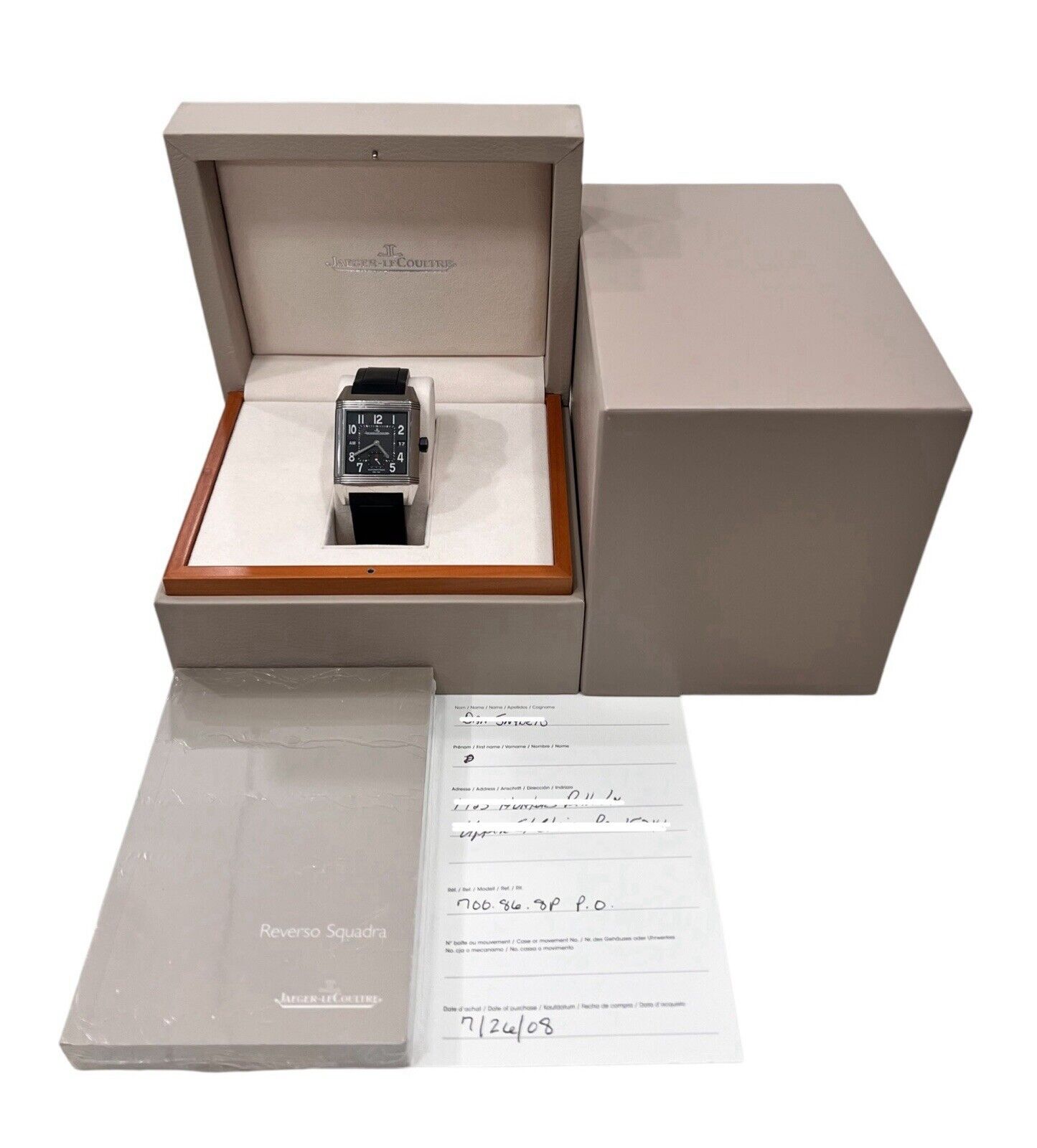 Jaeger-Le Coultre Reverso Squadra Home-time Steel Black Dial 35mm Auto Q700868P