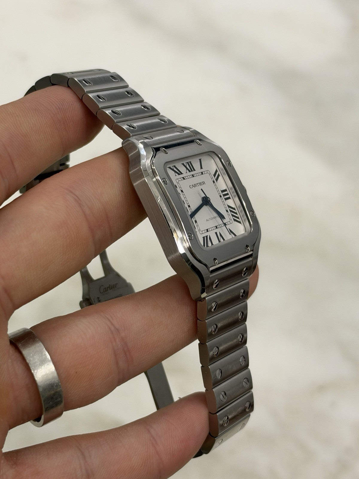2025 Cartier Santos Automatic Stainless White Dial Midsize Watch 35mm WSSA0029