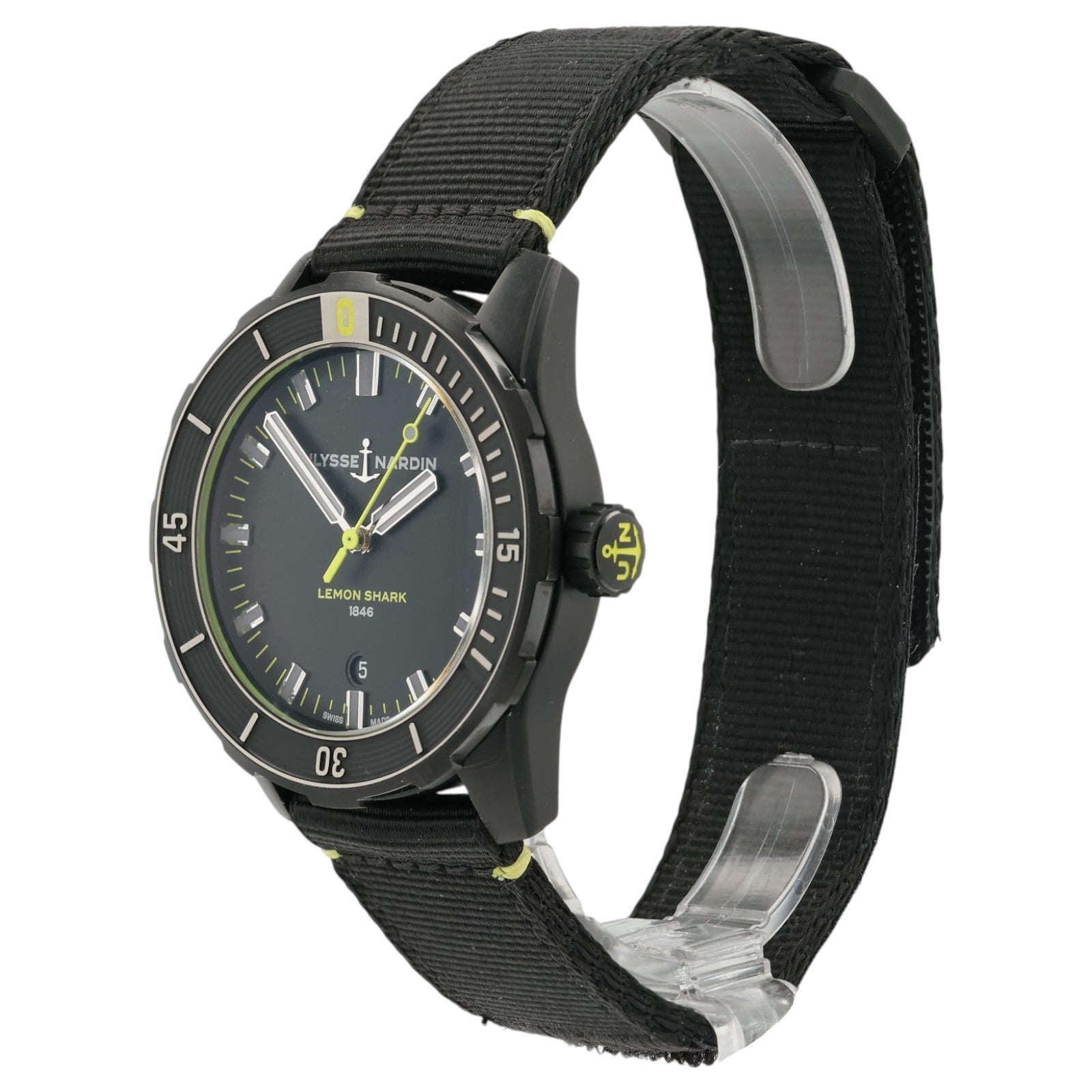 Ulyssse Nardin Lemon Shark Diver Black Dial Steel 42mm Automatic Mens 8163-175