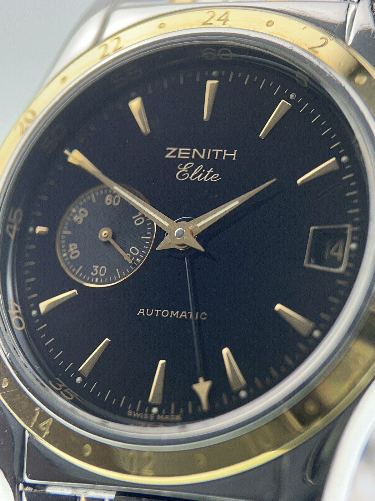 Zenith Elite Gold & Steel Black Dial 38mm Automatic Men’s Watch 90/53 0030 682