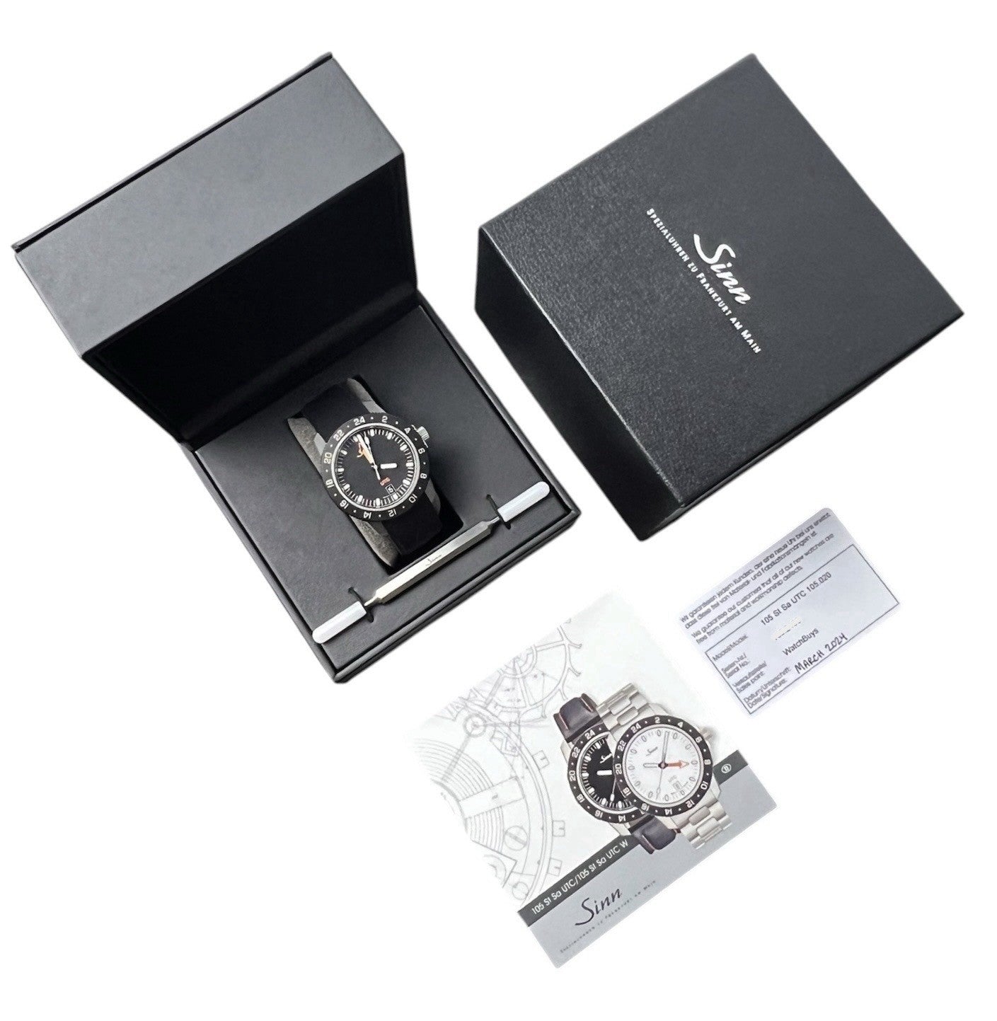 Sinn St Sa UTC Black Dial Stainless Steel 41mm Automatic Mens Watch 105