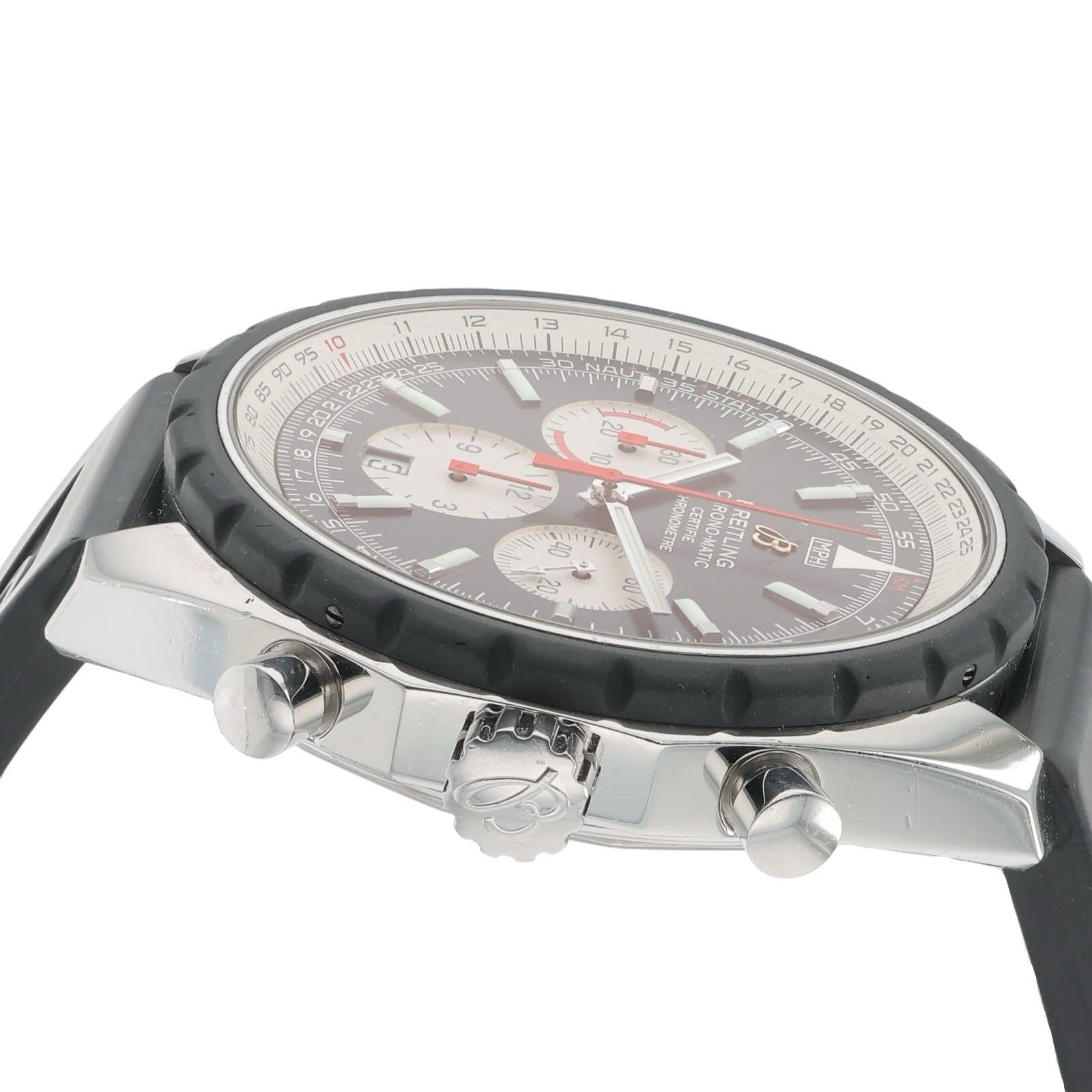 Breitling Chrono-Matic Steel Black Dial 49mm Automatic Mens Chrono Watch A14360