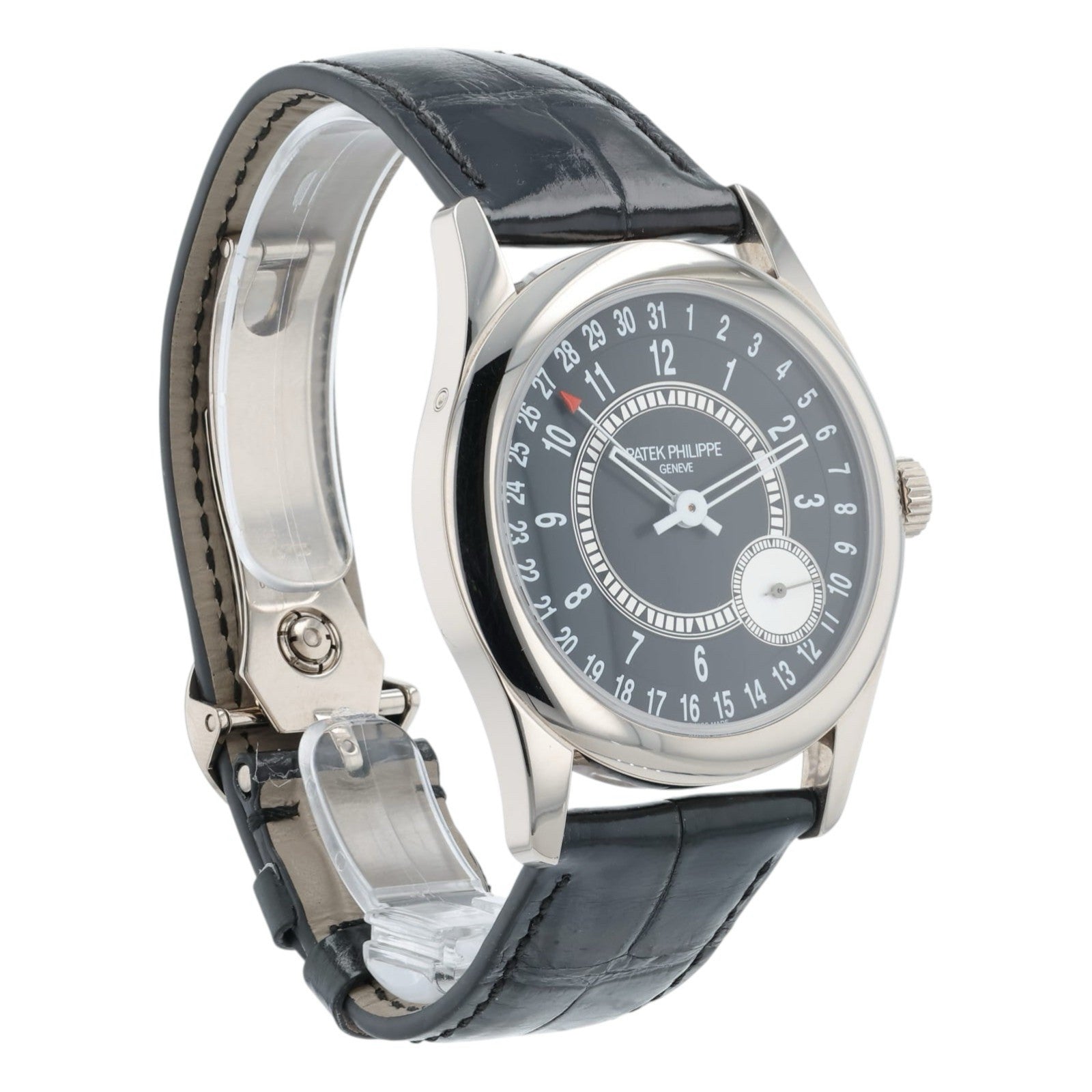 Patek Philipe Calatrava Black Dial 18k White Gold 39mm Auto Men’s Watch 6006G