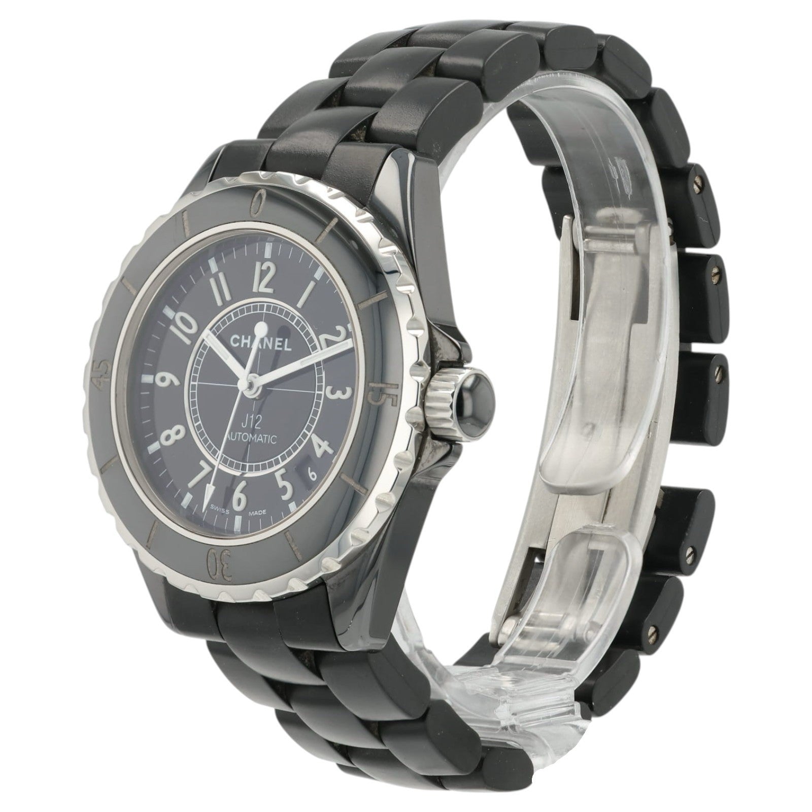 Chanel J12 Black Dial Stainless Steel 39mm Automatic Women's Watch - Box/Papers