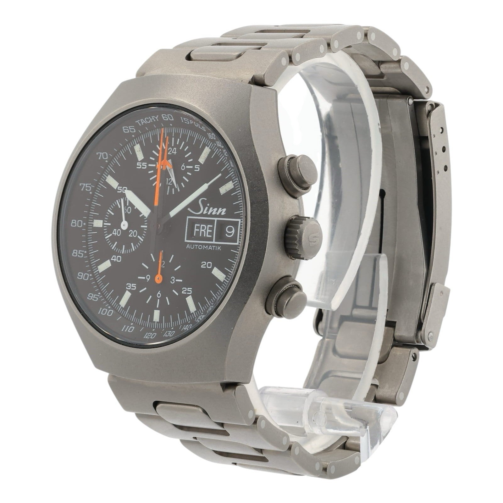 Sinn Chronograph Day Date Black Dial Titanium 40mm Automatic Men’s Watch 157